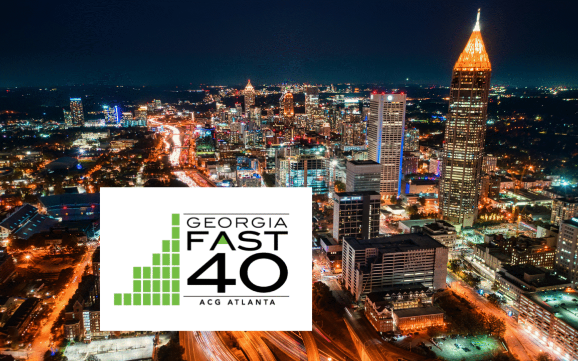 Atlanta skyline with Georgia Fast 40 logo.