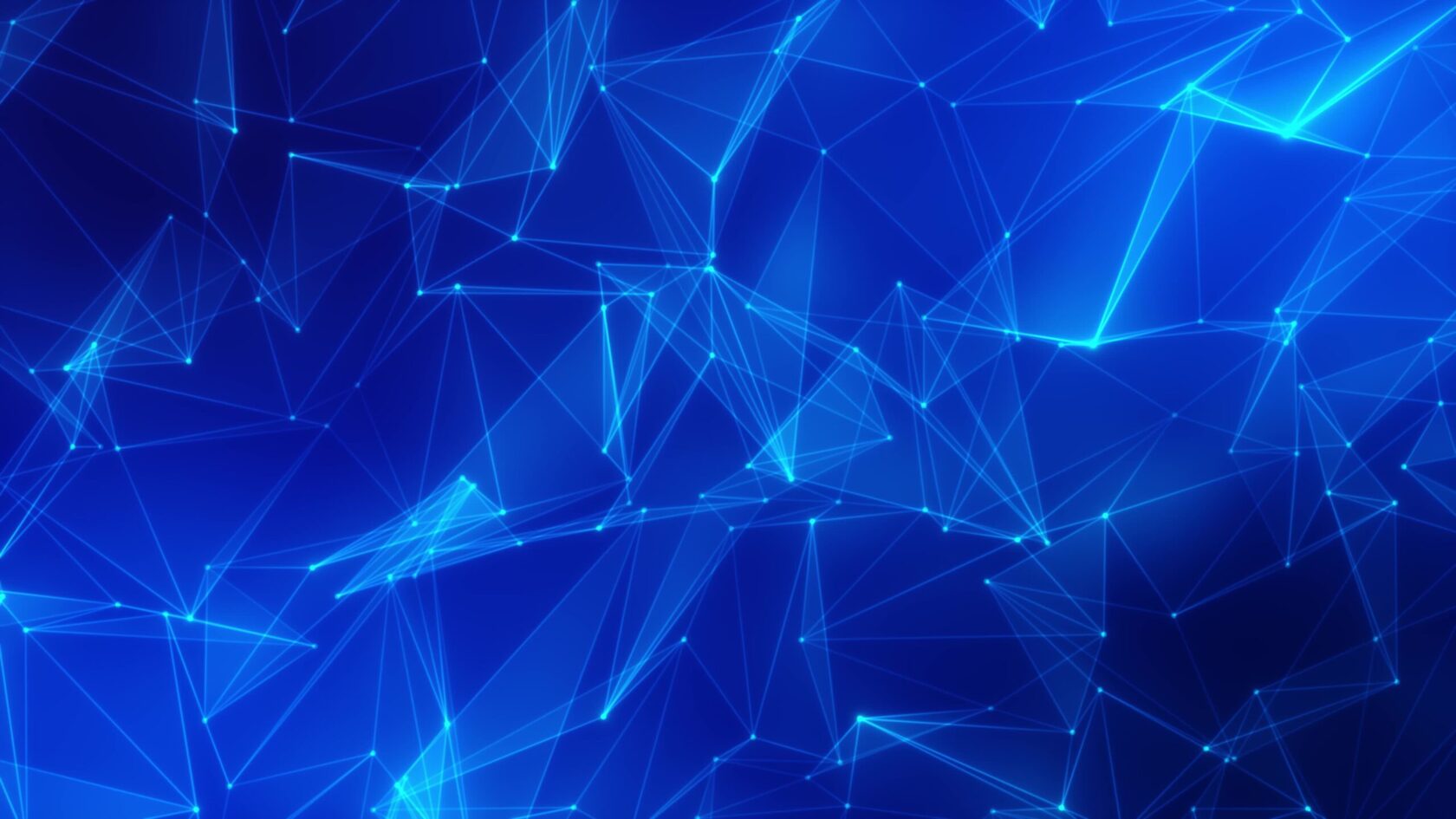 Abstract blue geometric network pattern background.